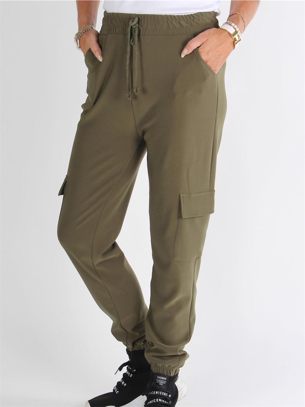 Kamillo - Armygrønne joggingbukser med lommer på benene